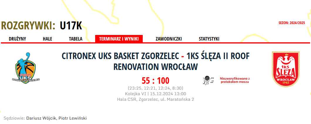 2024-12-15 Mecze na naszym parkiecie 2024-12-15 Mecze na naszym parkiecie